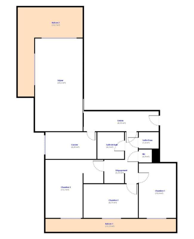 Appartement - 85 m² - 4 pièces