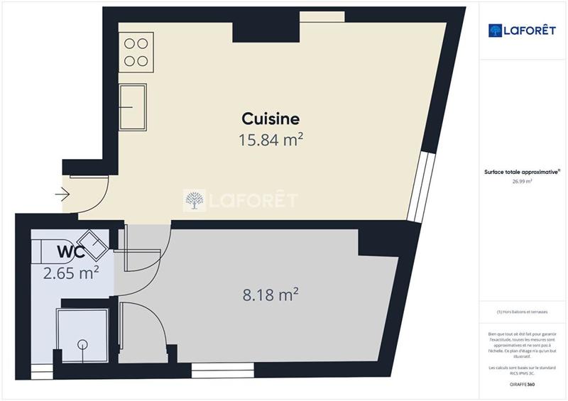 Appartement - 27 m² - 2 pièces