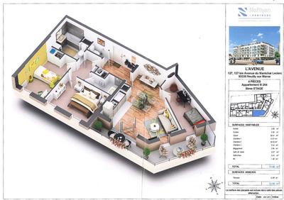 Appartement - 76 m² - 4 pièces