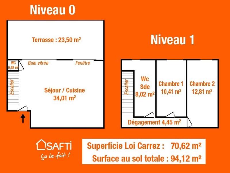 Appartement - 71 m² - 3 pièces