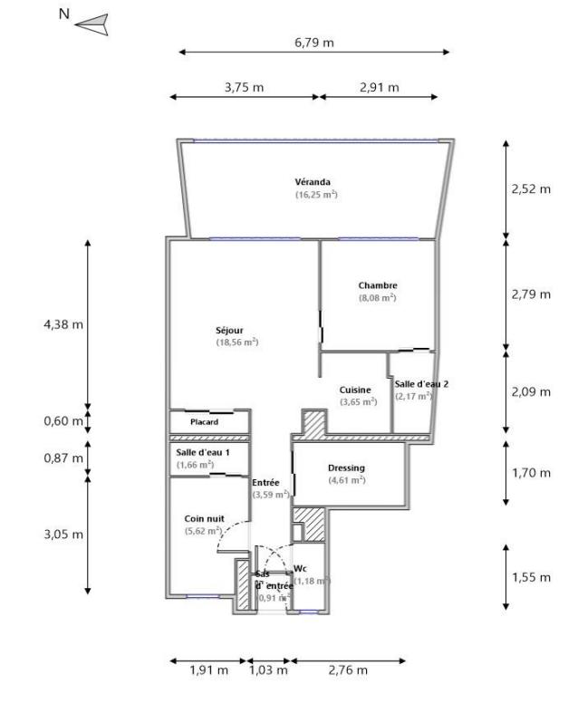 Appartement - 50 m² - 3 pièces