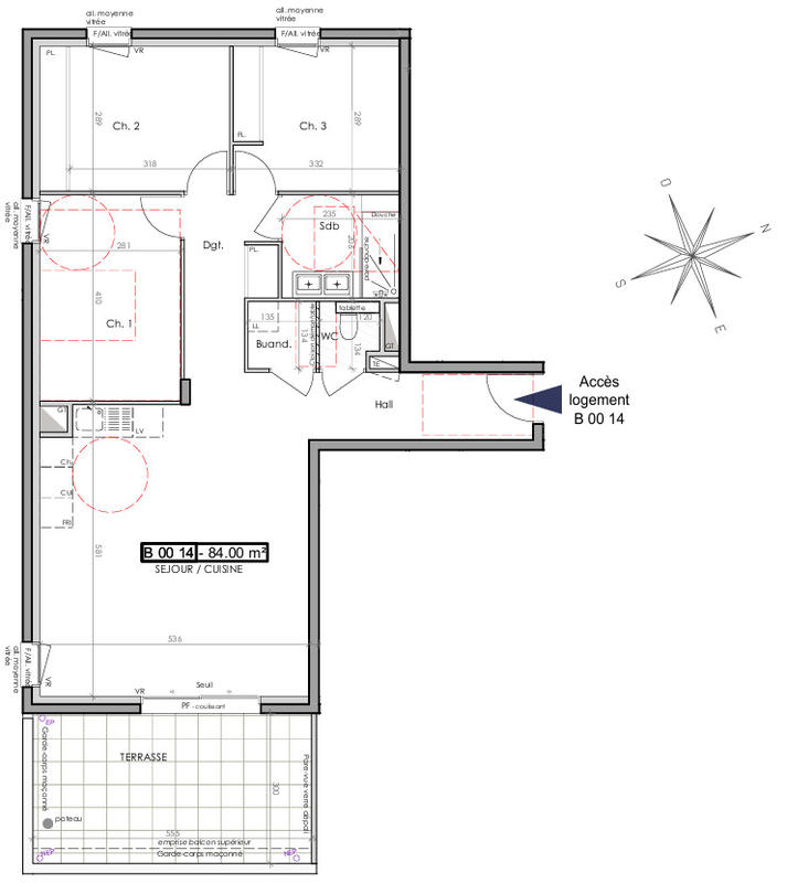 Appartement - 84 m² - 4 pièces