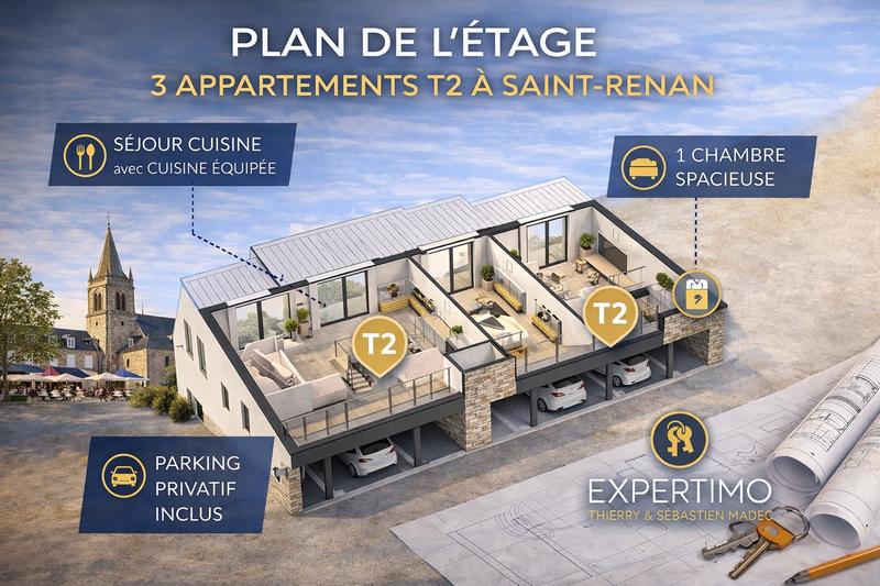 Appartement - 60 m² - 2 pièces