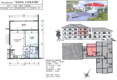Appartement - 54 m² - 2 pièces