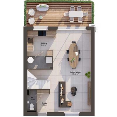 Maison - 91 m² - 5 pièces