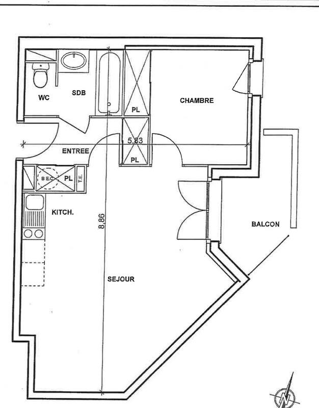 Appartement - 36 m² - 2 pièces