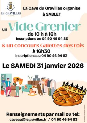 Vide grenier &amp; concours de galette des rois – samedi 31 janvier 2026 à sablet