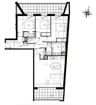 Appartement - 90 m² - 4 pièces