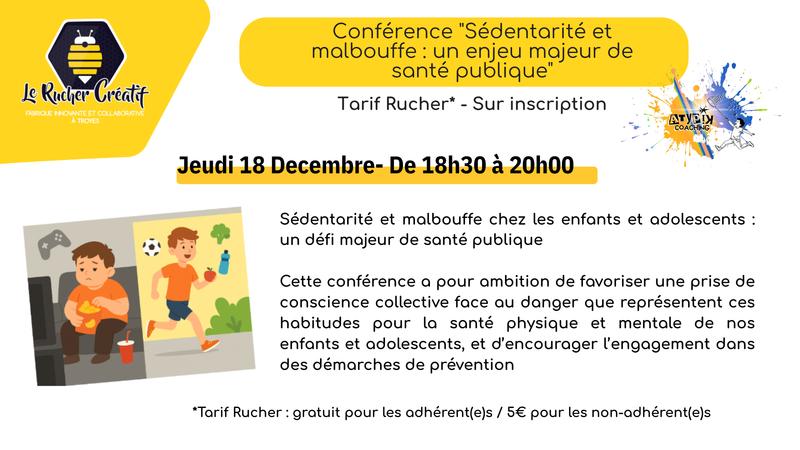 Conférence "Sédentarité et malbouffe : un enjeu majeur de santé publique"