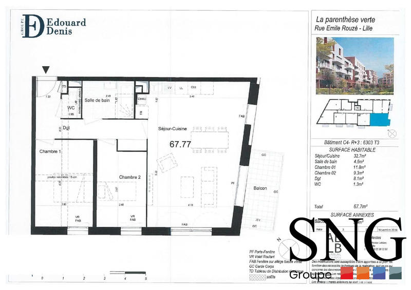 Appartement - 68 m² - 3 pièces