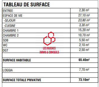 Appartement - 66 m² - 3 pièces