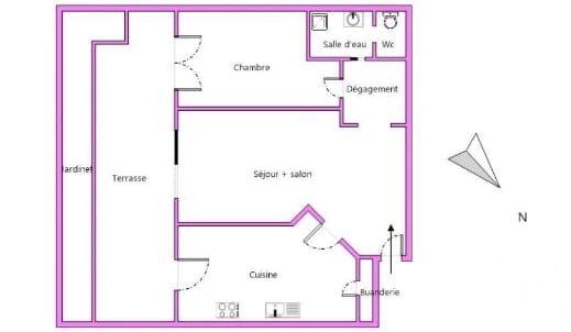 Appartement - 51 m² - 2 pièces