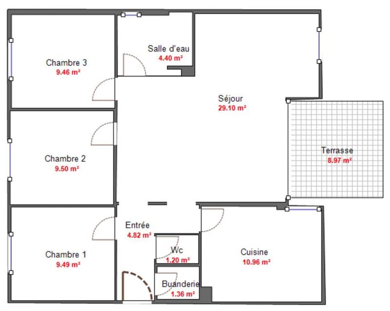 Appartement ancien - 80 m² - 4 pièces