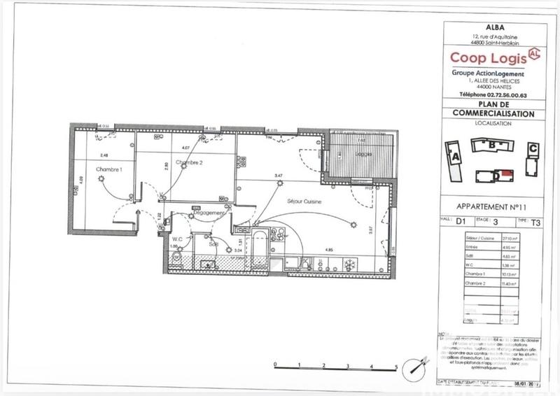 Appartement - 60 m² - 3 pièces