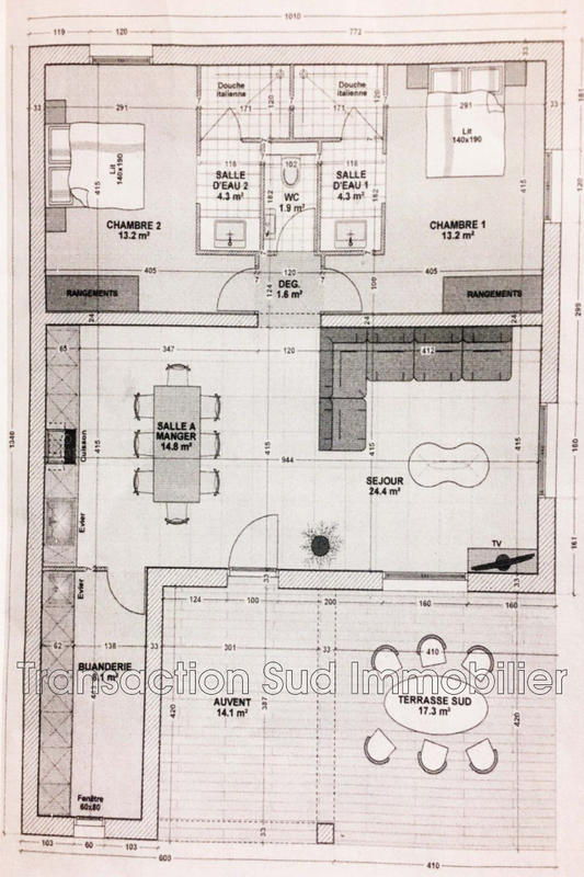 Villa - 90 m² - 3 pièces