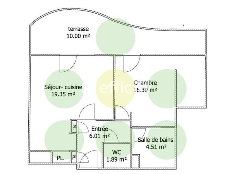 Appartement - 48 m² - 2 pièces