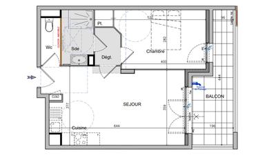 Appartement - 44 m² - 2 pièces