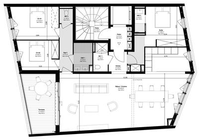Appartement - 121 m² - 4 pièces