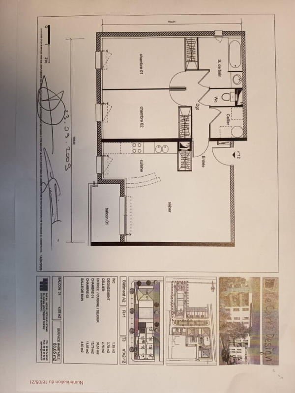 Appartement - 68 m² - 3 pièces