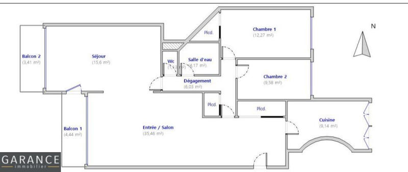Appartement - 95 m² - 4 pièces