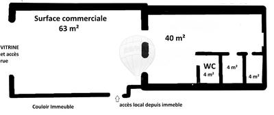 Local commercial - 115 m² - 3 pièces