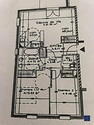 Appartement - 58 m² - 3 pièces