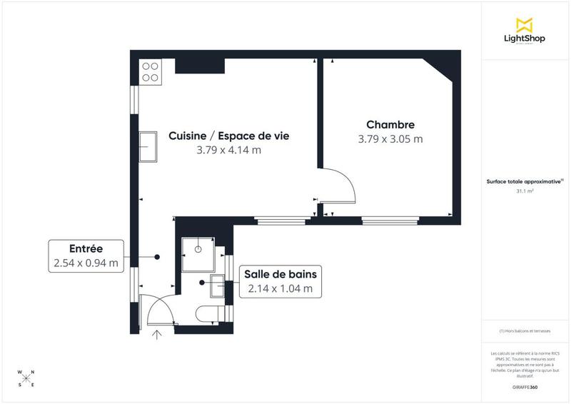 Appartement - 31 m² - 2 pièces