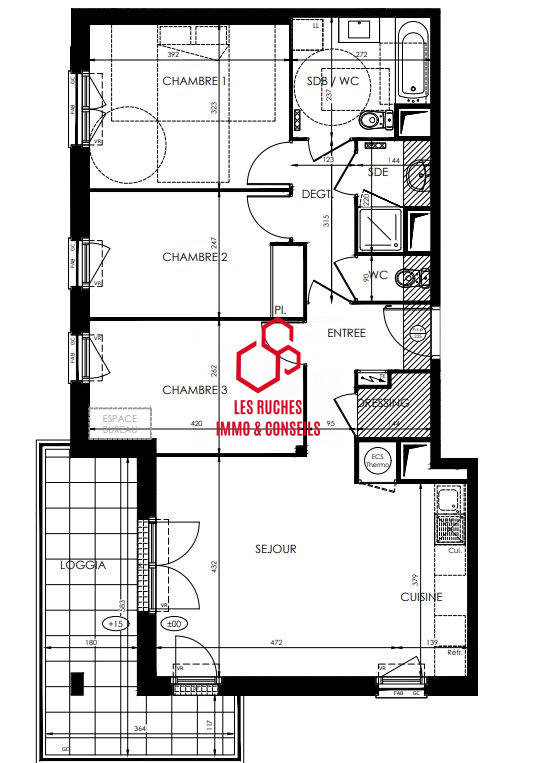 Appartement - 78 m² - 4 pièces