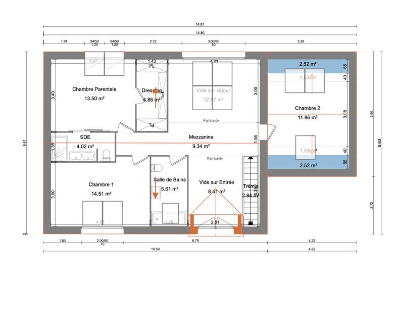 Maison - 154 m² - 3 pièces
