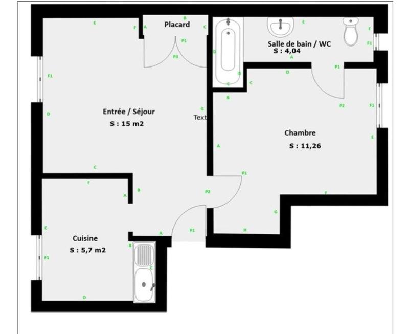 Appartement - 36 m² - 2 pièces