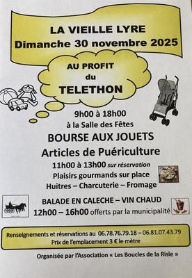Bourse aux jouets - articles de puériculture - au profit du téléthon