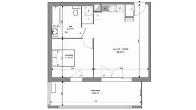 Appartement - 46 m² - 2 pièces