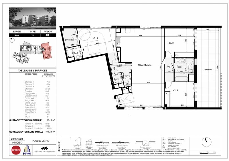 Appartement - 162 m² - 5 pièces