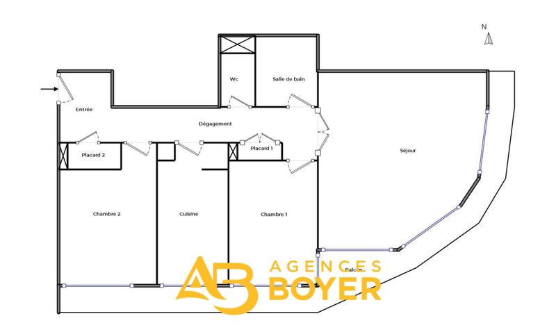 Appartement - 62 m² - 3 pièces