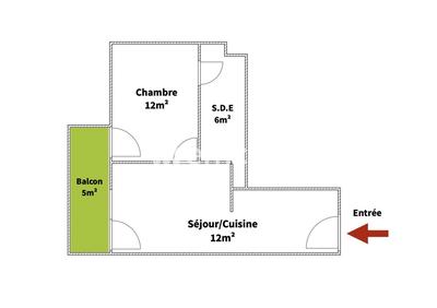 Appartement - 38 m² - 2 pièces
