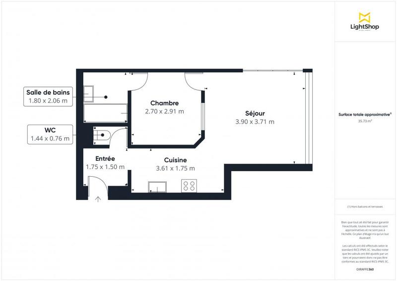 Appartement - 38 m² - 2 pièces