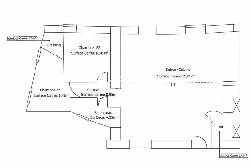 Appartement - 71 m² - 3 pièces