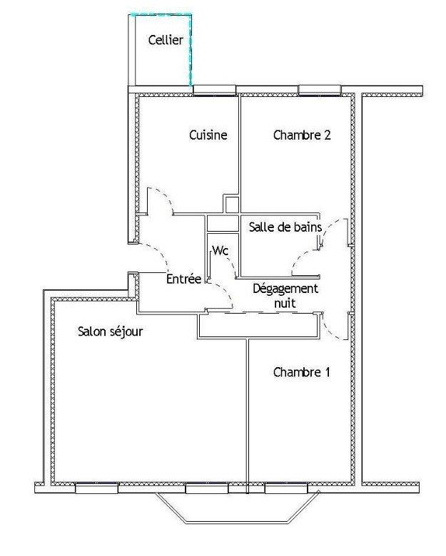 Appartement ancien - 64 m² - 3 pièces