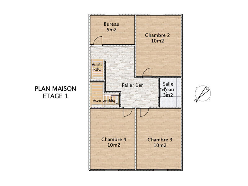 Maison de ville - 93 m² - 6 pièces