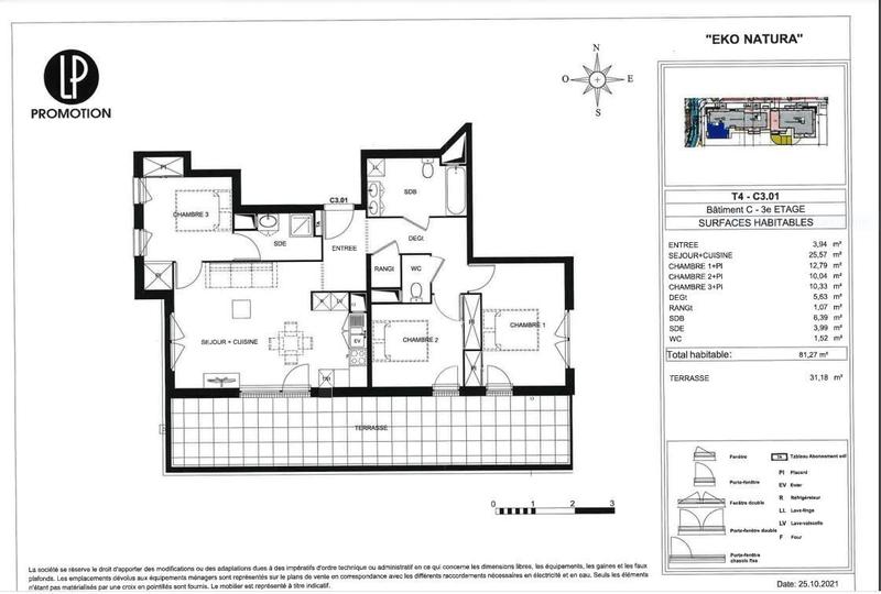 Appartement - 81 m² - 3 pièces