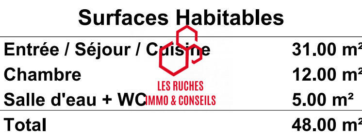 Appartement - 48 m² - 2 pièces