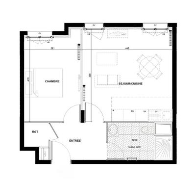 Appartement - 44 m² - 2 pièces