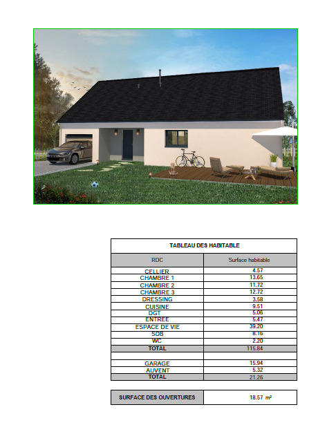 Maison - 116 m² - 5 pièces