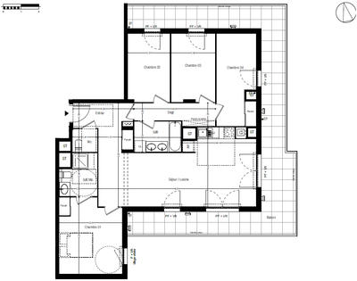 Appartement - 99 m² - 5 pièces