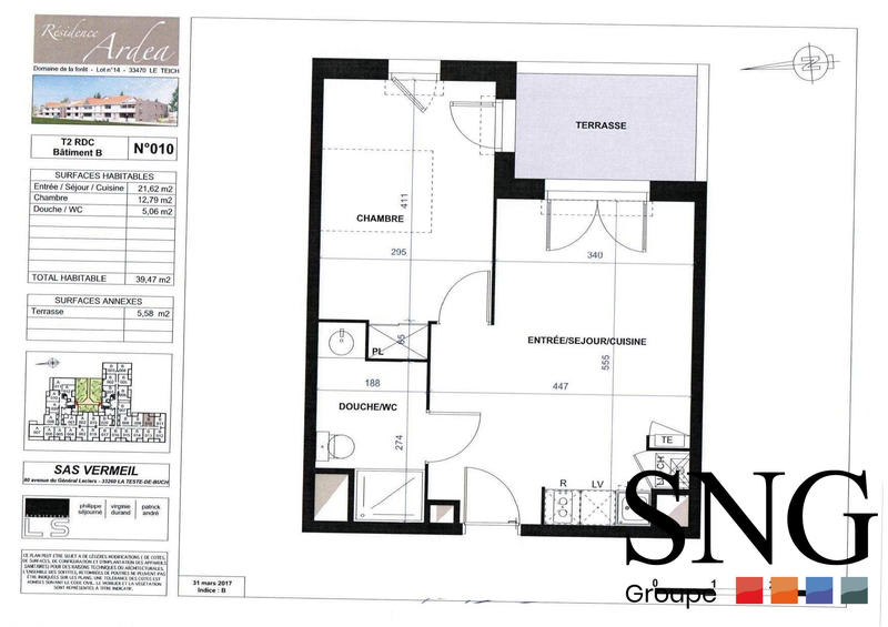Appartement - 40 m² - 2 pièces