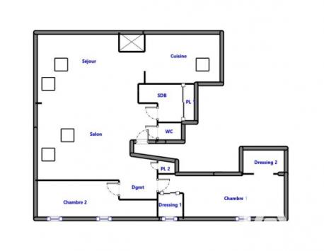 Appartement - 80 m² - 3 pièces