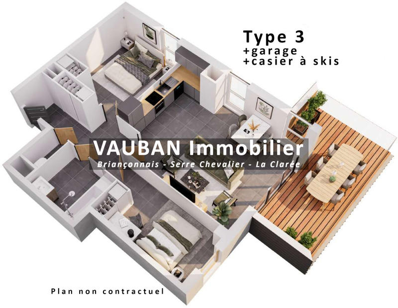 Appartement - 60 m² - 3 pièces