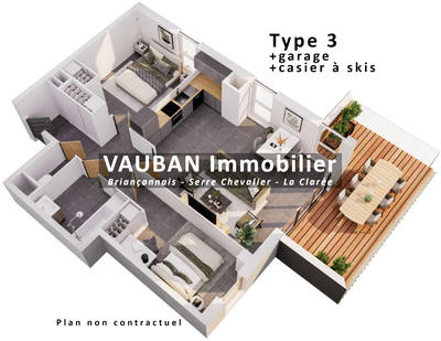 Appartement - 60 m² - 3 pièces