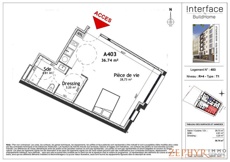 Appartement - 37 m² - 1 pièce