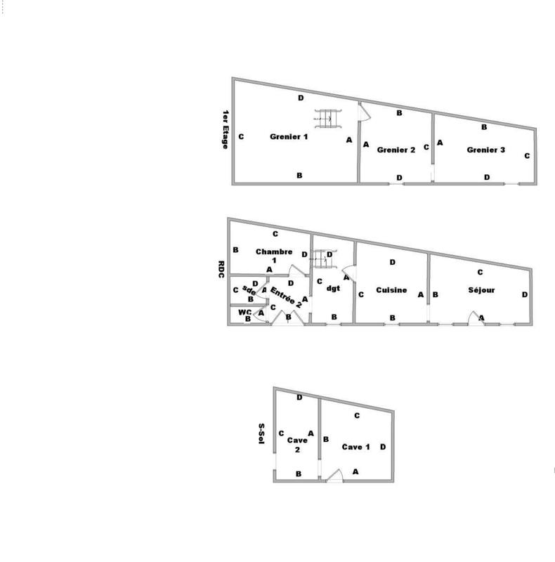 Maison de ville - 60 m² - 3 pièces